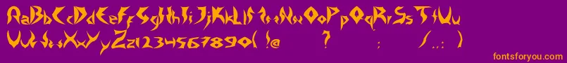 フォントTattooHeavy – 紫色の背景にオレンジのフォント