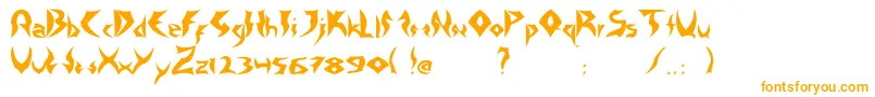 Fonte TattooHeavy – fontes laranjas em um fundo branco