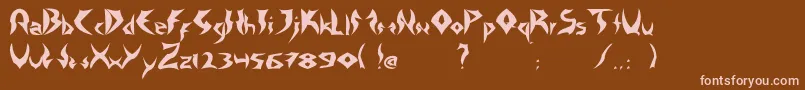 TattooHeavy-fontti – vaaleanpunaiset fontit ruskealla taustalla