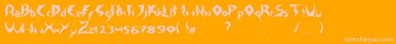 TattooHeavy-fontti – vaaleanpunaiset fontit oranssilla taustalla