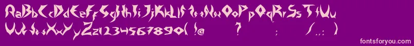 フォントTattooHeavy – 紫の背景にピンクのフォント