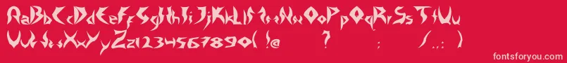 TattooHeavy-fontti – vaaleanpunaiset fontit punaisella taustalla