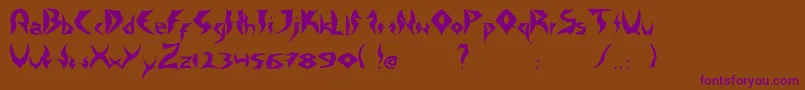 TattooHeavy-Schriftart – Violette Schriften auf braunem Hintergrund