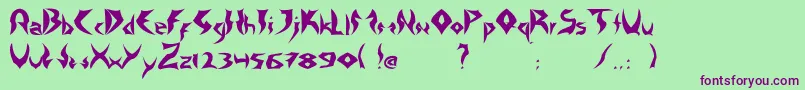 TattooHeavy Font – Purple Fonts on Green Background