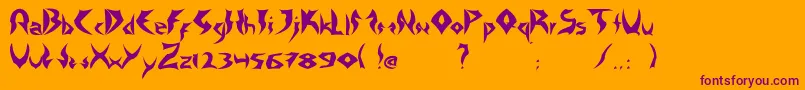 TattooHeavy Font – Purple Fonts on Orange Background