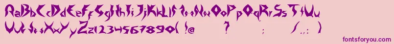 Czcionka TattooHeavy – fioletowe czcionki na różowym tle
