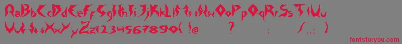 Fonte TattooHeavy – fontes vermelhas em um fundo cinza