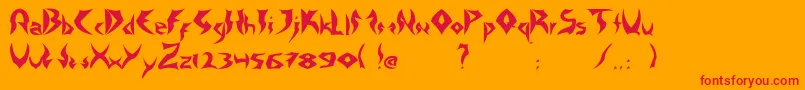 TattooHeavy-Schriftart – Rote Schriften auf orangefarbenem Hintergrund
