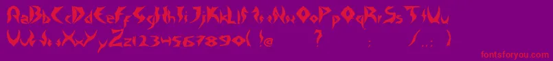 TattooHeavy-Schriftart – Rote Schriften auf violettem Hintergrund