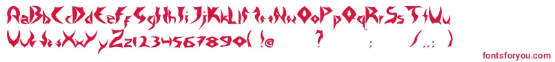 TattooHeavy-Schriftart – Rote Schriften auf weißem Hintergrund