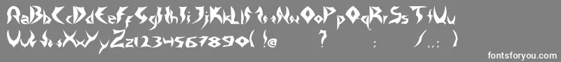 フォントTattooHeavy – 灰色の背景に白い文字