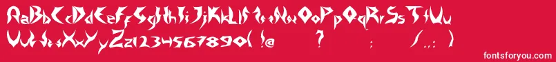 Fonte TattooHeavy – fontes brancas em um fundo vermelho