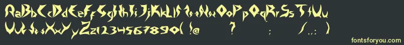 Fonte TattooHeavy – fontes amarelas em um fundo preto