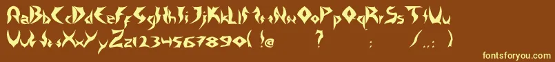 Шрифт TattooHeavy – жёлтые шрифты на коричневом фоне