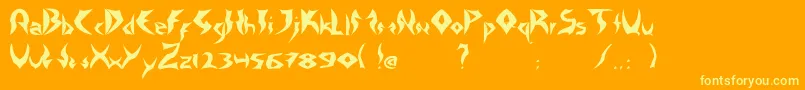 Czcionka TattooHeavy – żółte czcionki na pomarańczowym tle