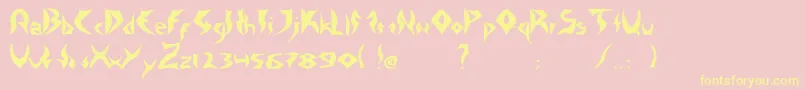 Fonte TattooHeavy – fontes amarelas em um fundo rosa