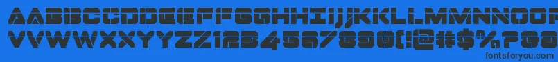 Dominojacklaser Font – Black Fonts on Blue Background