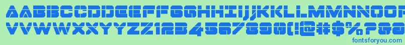 Dominojacklaser Font – Blue Fonts on Green Background