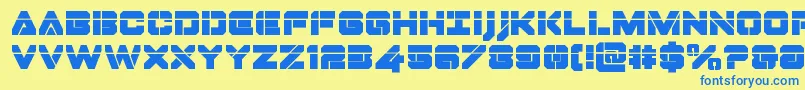 Dominojacklaser Font – Blue Fonts on Yellow Background