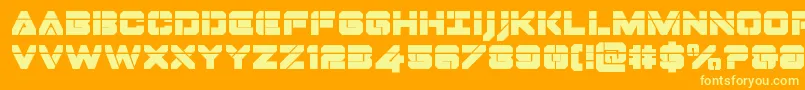 Dominojacklaser Font – Yellow Fonts on Orange Background