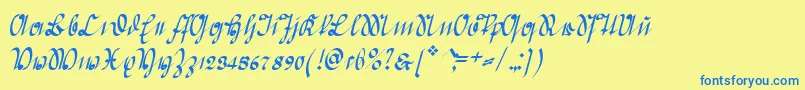 GreifswalderDeutsche Font – Blue Fonts on Yellow Background