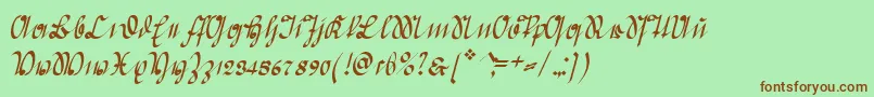 Шрифт GreifswalderDeutsche – коричневые шрифты на зелёном фоне