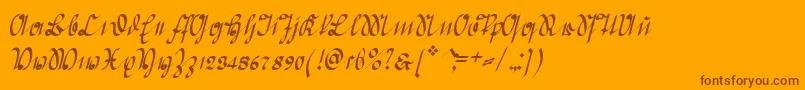 GreifswalderDeutsche Font – Brown Fonts on Orange Background