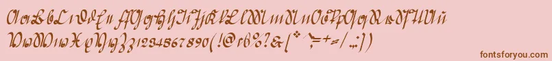 GreifswalderDeutsche Font – Brown Fonts on Pink Background