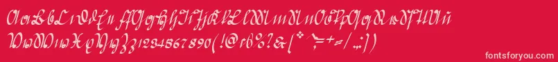 GreifswalderDeutsche-Schriftart – Rosa Schriften auf rotem Hintergrund