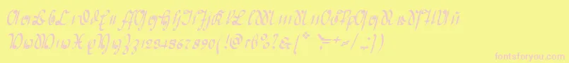 GreifswalderDeutsche Font – Pink Fonts on Yellow Background