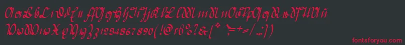 GreifswalderDeutsche Font – Red Fonts on Black Background
