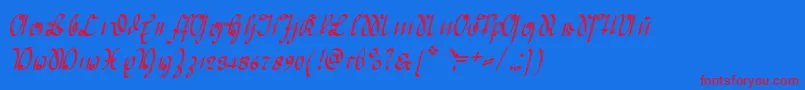 GreifswalderDeutsche Font – Red Fonts on Blue Background
