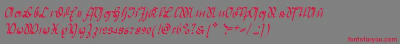 GreifswalderDeutsche Font – Red Fonts on Gray Background