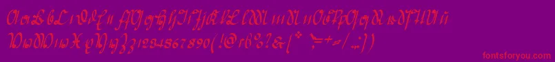 GreifswalderDeutsche-Schriftart – Rote Schriften auf violettem Hintergrund