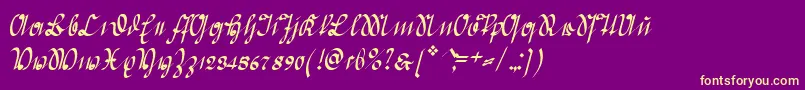 GreifswalderDeutsche Font – Yellow Fonts on Purple Background