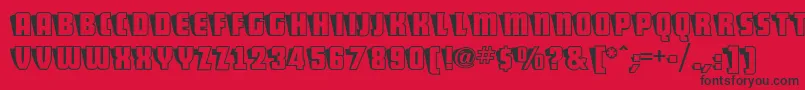 ShoCardCapsNf Font – Black Fonts on Red Background