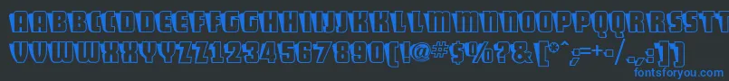 ShoCardCapsNf Font – Blue Fonts on Black Background