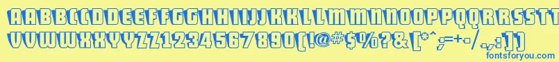 ShoCardCapsNf Font – Blue Fonts on Yellow Background
