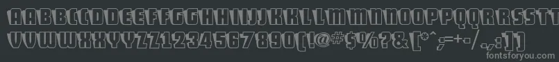 Lisätietoja ShoCardCapsNf-fontista ShoCardCapsNf-fontti – harmaat kirjasimet mustalla taustalla