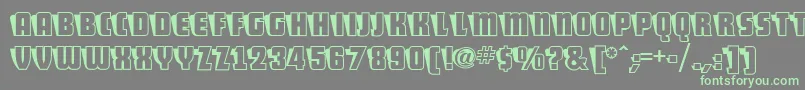 Czcionka ShoCardCapsNf – zielone czcionki na szarym tle