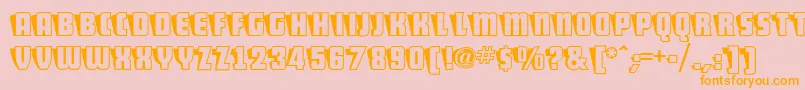 Więcej informacji o czcionce ShoCardCapsNf Czcionka ShoCardCapsNf – pomarańczowe czcionki na różowym tle