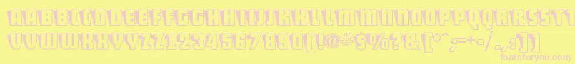 ShoCardCapsNf Font – Pink Fonts on Yellow Background