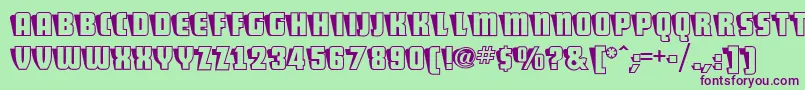 ShoCardCapsNf Font – Purple Fonts on Green Background