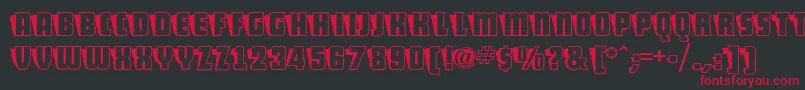 Шрифт ShoCardCapsNf – красные шрифты на чёрном фоне