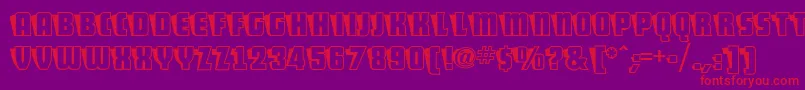 ShoCardCapsNf Font – Red Fonts on Purple Background