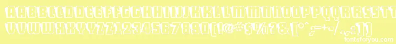 ShoCardCapsNf Font – White Fonts on Yellow Background