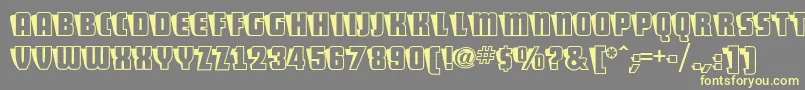 ShoCardCapsNf-Schriftart – Gelbe Schriften auf grauem Hintergrund