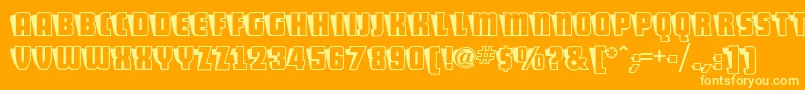 ShoCardCapsNf Font – Yellow Fonts on Orange Background