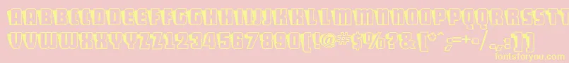 Шрифт ShoCardCapsNf – жёлтые шрифты на розовом фоне