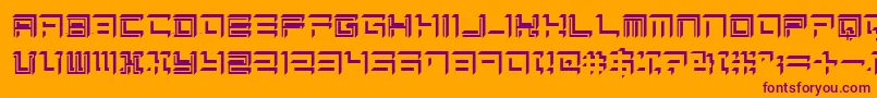Sqrt-Schriftart – Violette Schriften auf orangefarbenem Hintergrund